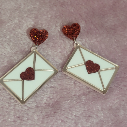 Love Letter Heart Stud Earrings