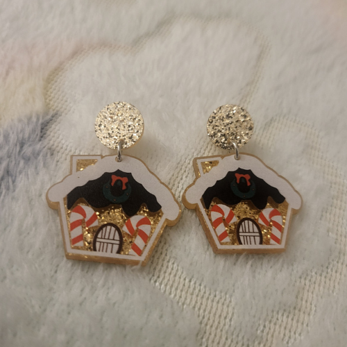 Gingerbread House Stud Earrings