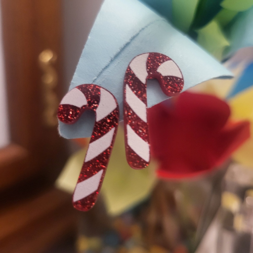 Candy Cane Stud Earrings